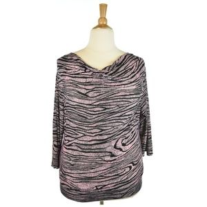 Everyday Purple and Black Zebra Striped Blouse